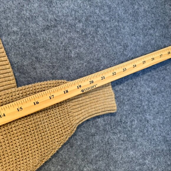 Buck Mason Womens Seafarer Cotton Rib Crew Neck Sweater Puff Sleeve Large Tan - Picture 11 of 12